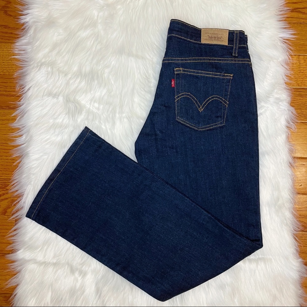 Levi's 515 Dark Wash Boot Cut High Waisted Jeans